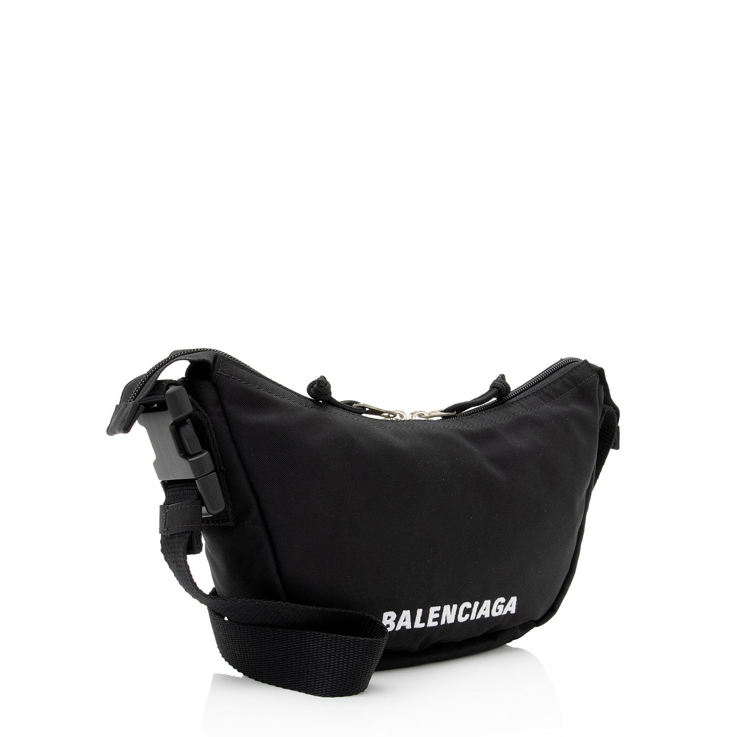 Luxury Balenciaga Recycled Nylon Logo Wheel Shoulder Bag (SHF-YKqW3c)