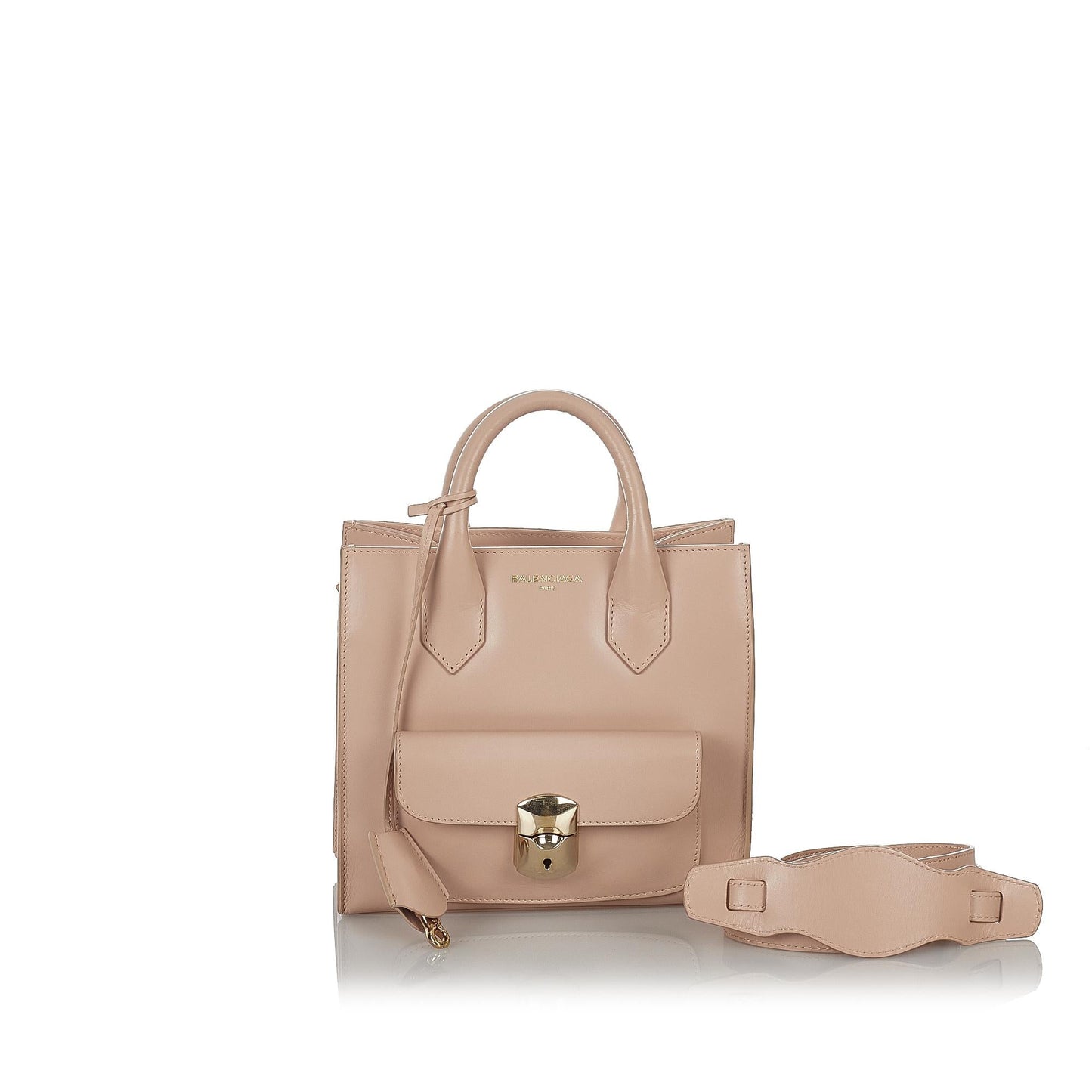 Luxury Balenciaga Padlock All Afternoon Leather Satchel (SHG-26768)