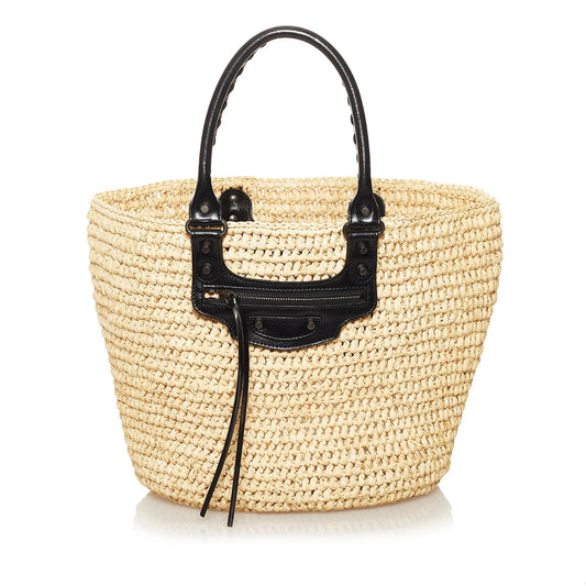Luxury Balenciaga Panier Raffia Tote Bag (SHG-35038)