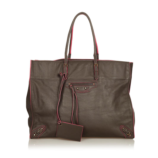 Luxury Balenciaga Papier A4 Leather Zip-Around Tote (SHG-26450)