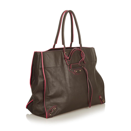 Luxury Balenciaga Papier A4 Leather Zip-Around Tote (SHG-26450)