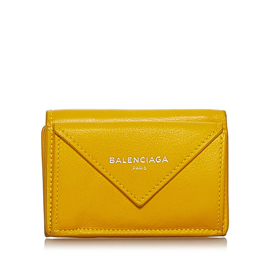 Luxury Balenciaga Papier Leather Compact Wallet (SHG-28938)