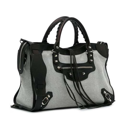 Luxury Balenciaga Perforated Twill Motocross Classic City (SHG-tPEWuL)