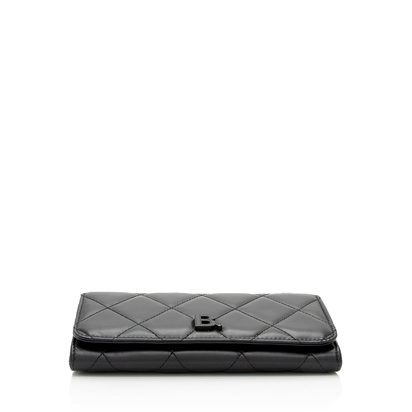 Luxury Balenciaga Quilted Calfskin B Phone Holder Crossbody (SHF-wF8OTg)