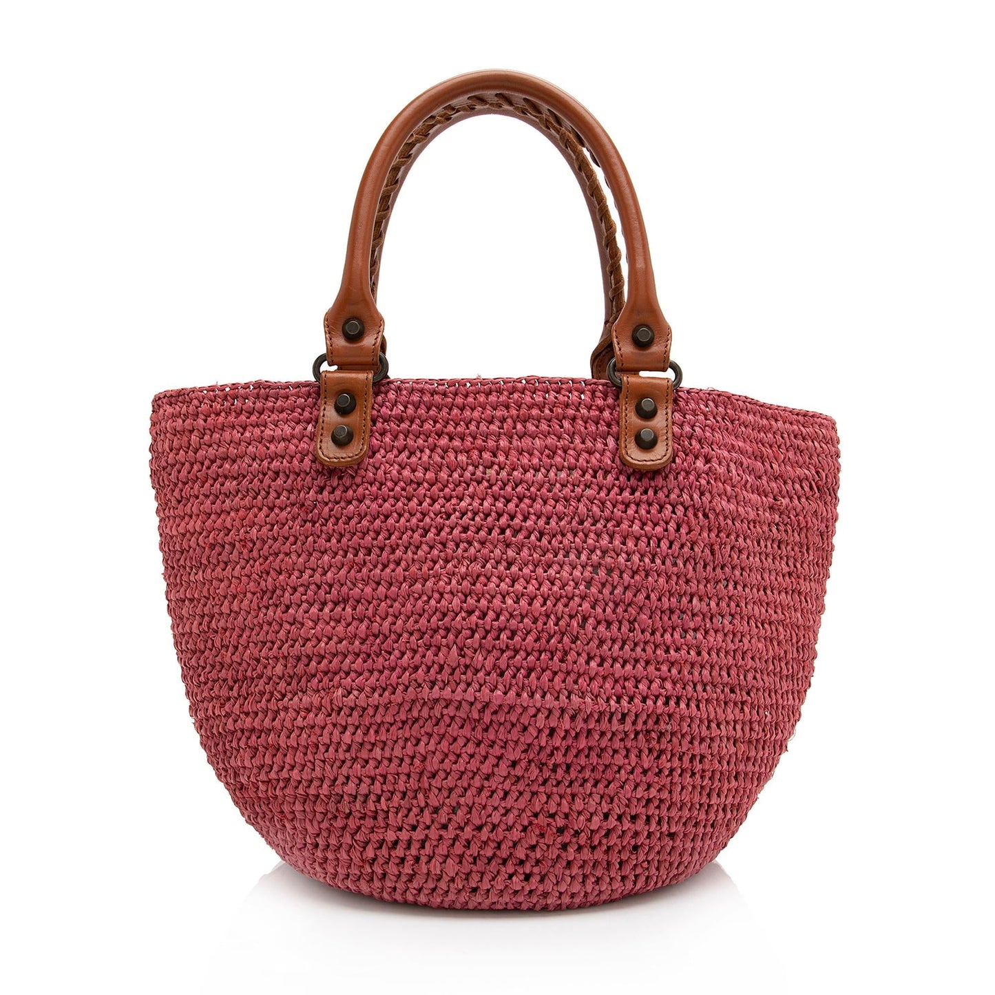 Luxury Balenciaga Raffia Motocross Classic Panier Small Tote (SHF-23349)