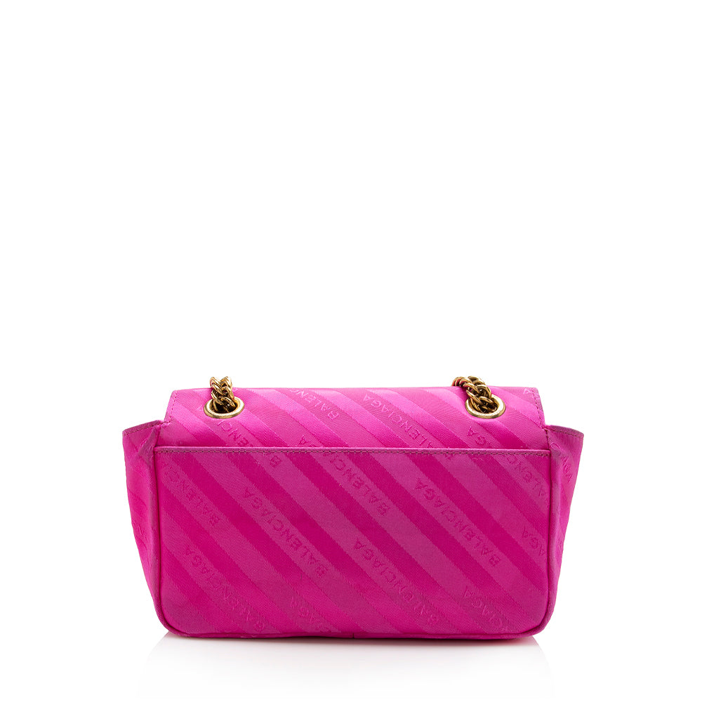 Luxury Balenciaga Satin Jacquard BB S Round Shoulder Bag - FINAL SALE (SHF-17069)