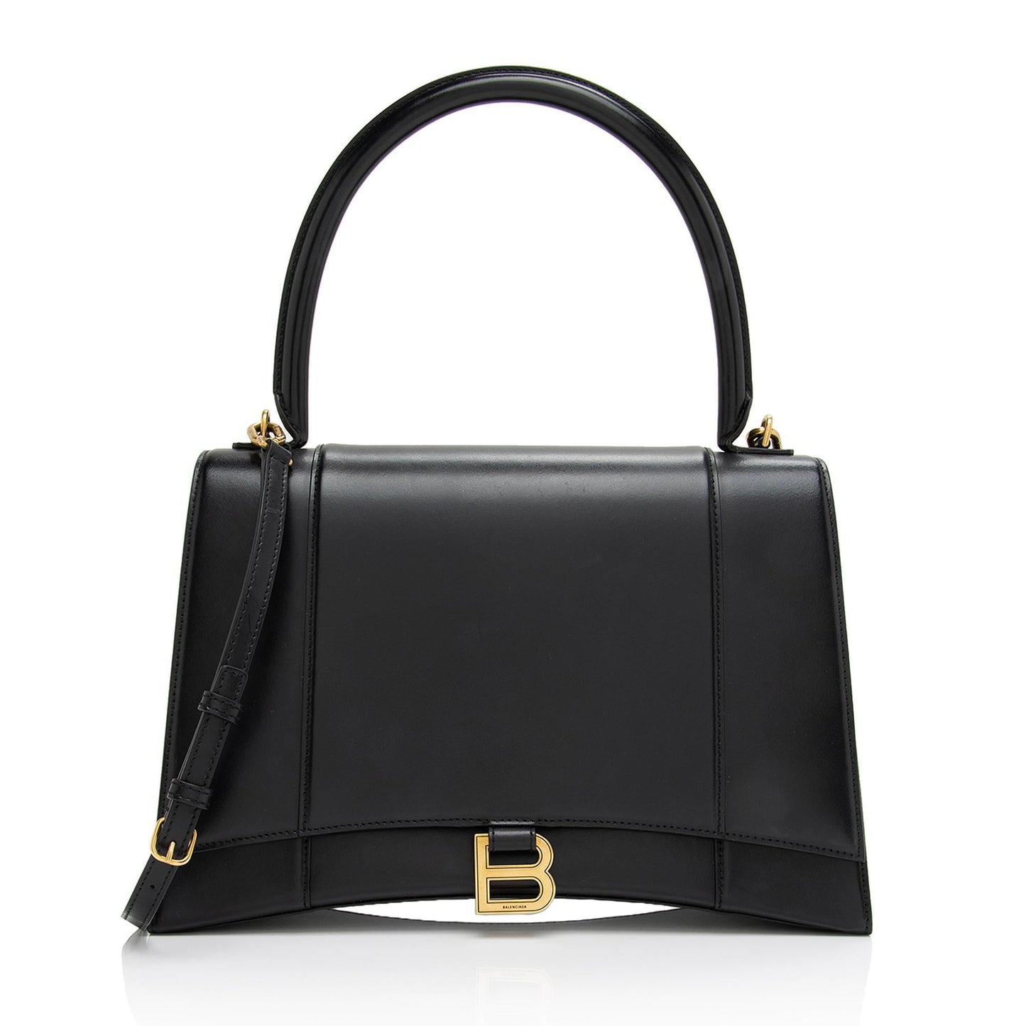 Luxury Balenciaga Shiny Calfskin Hourglass Medium Satchel (SHF-T4GYIa)