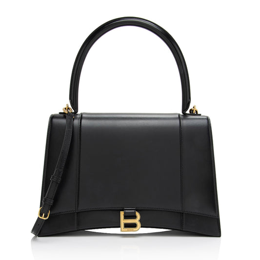 Luxury Balenciaga Shiny Calfskin Hourglass Medium Satchel (SHF-T4GYIa)