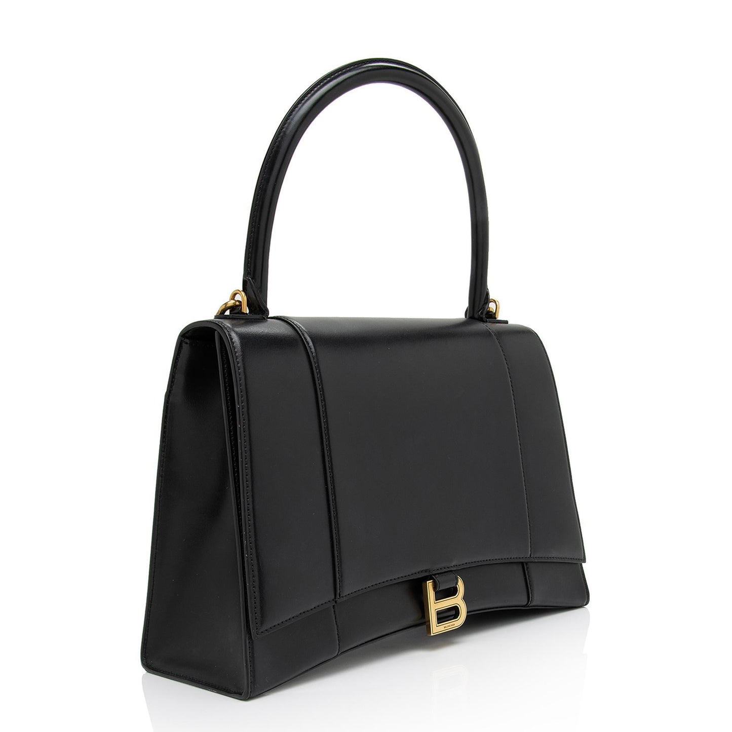Luxury Balenciaga Shiny Calfskin Hourglass Medium Satchel (SHF-T4GYIa)