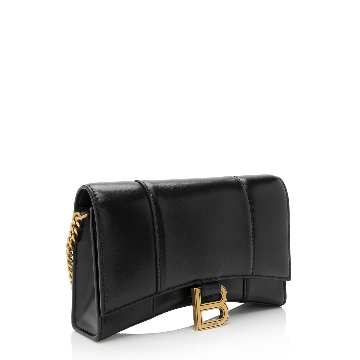 Luxury Balenciaga Shiny Calfskin Hourglass Wallet on Chain Bag (SHF-RgTbFx)