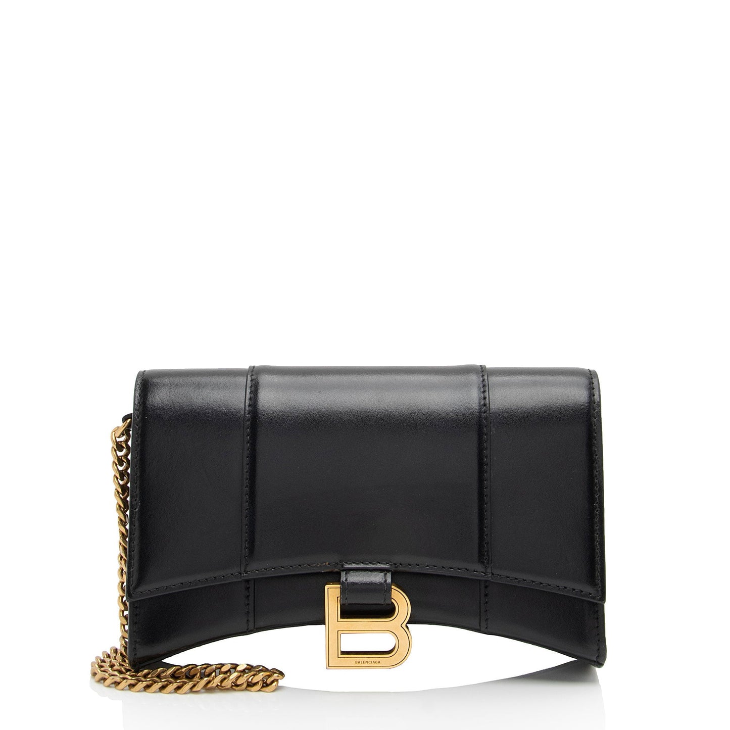 Luxury Balenciaga Shiny Calfskin Hourglass Wallet on Chain Bag (SHF-PW1B0p)