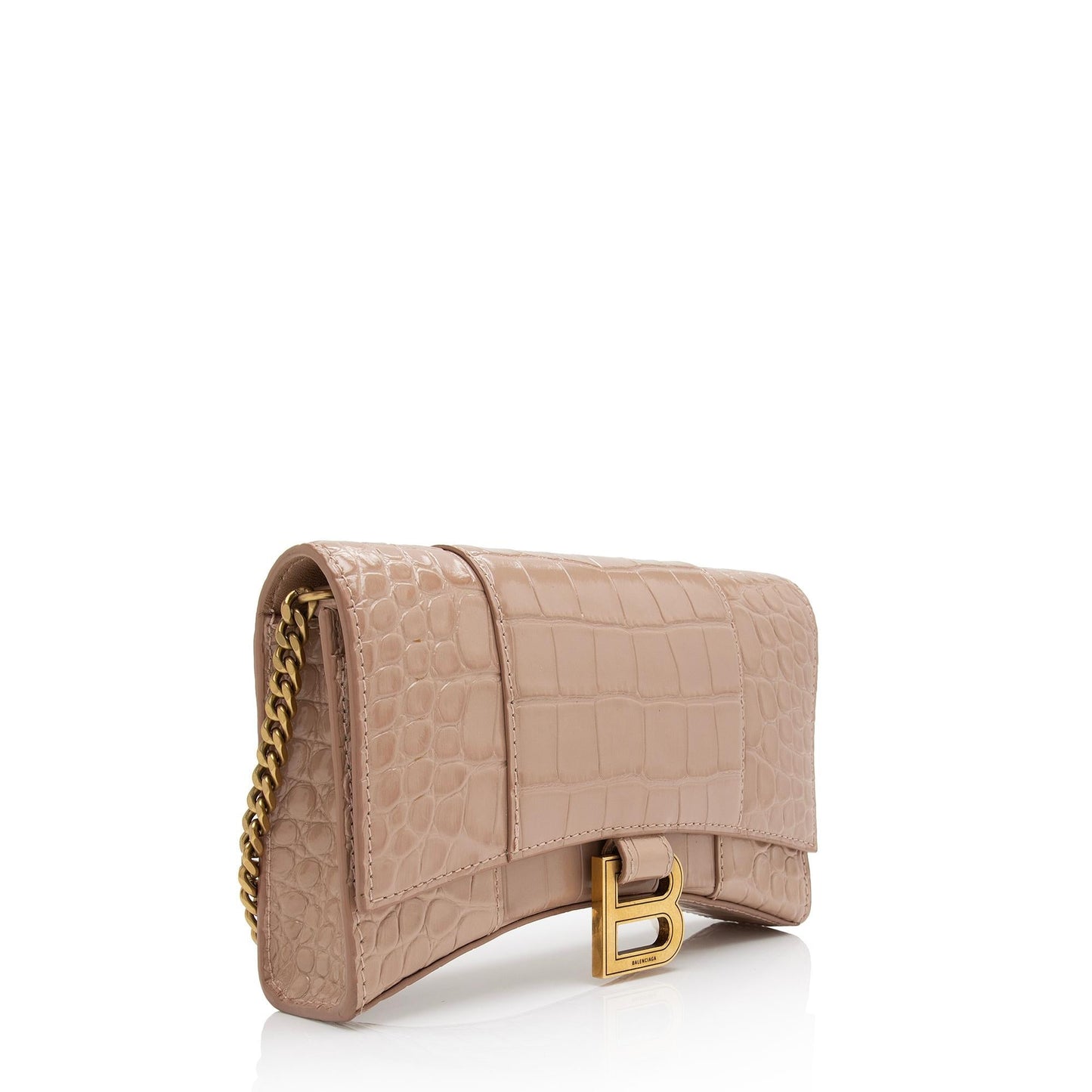 Luxury Balenciaga Shiny Croc Embossed Calfskin Hourglass Chain Bag (SHF-ZdcMW4)