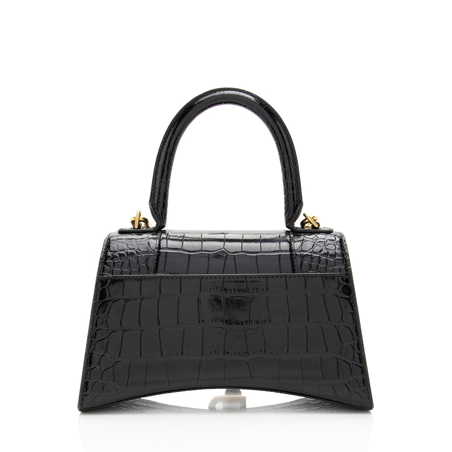 Luxury Balenciaga Shiny Croc Embossed Calfskin Hourglass Small Top Handle (SHF-4EXjgI)