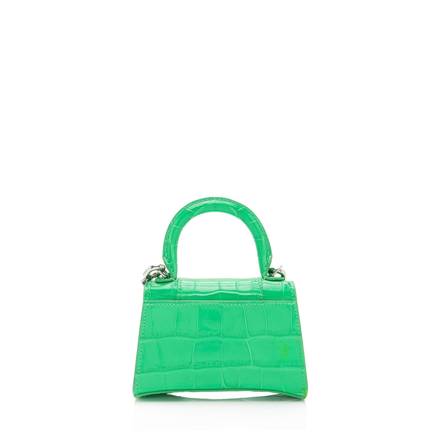 Luxury Balenciaga Shiny Croc Embossed Calfskin Hourglass Super Nano Top Handle (SHF-c6OAtN)