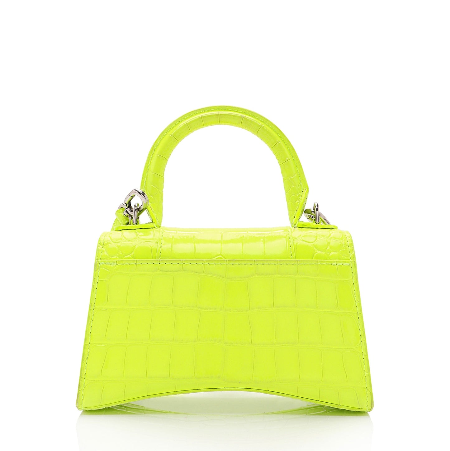 Luxury Balenciaga Shiny Croc Embossed Calfskin Hourglass XS Top Handle (SHF-vSVXrb)