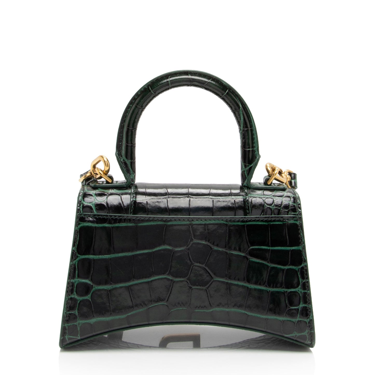 Luxury Balenciaga Shiny Croc Embossed Calfskin Hourglass XS Satchel (SHF-7TCss3)