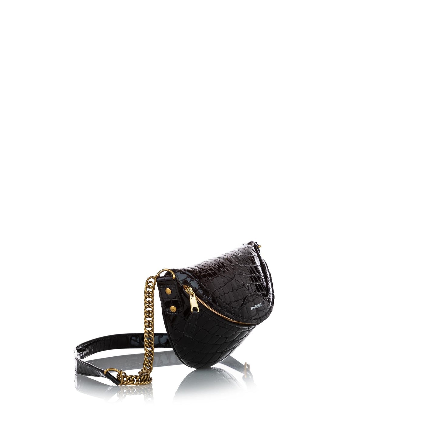 Luxury Balenciaga Souvenir Embossed Patent Leather Belt Bag (SHG-27024)