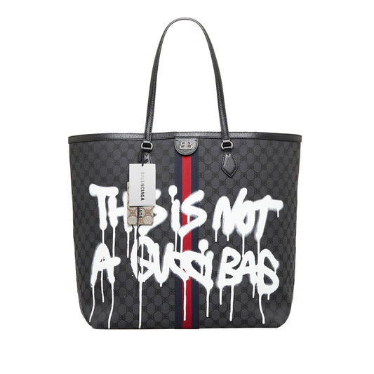 Luxury Balenciaga The Hacker Project Graffiti BB Supreme Tote (SHG-JqTi5J)
