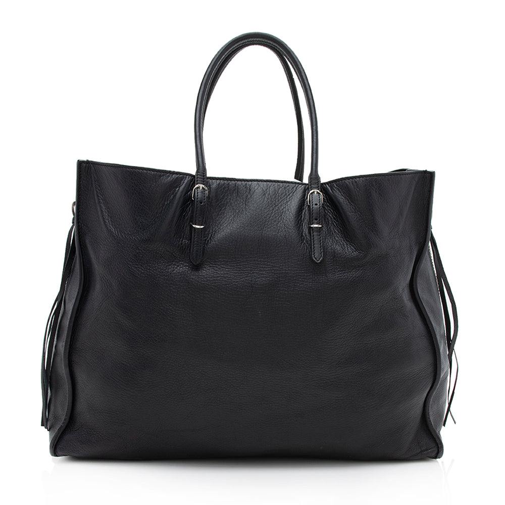 Luxury Balenciaga Veau Leather Papier A4 Zip Around Tote (SHF-12250)