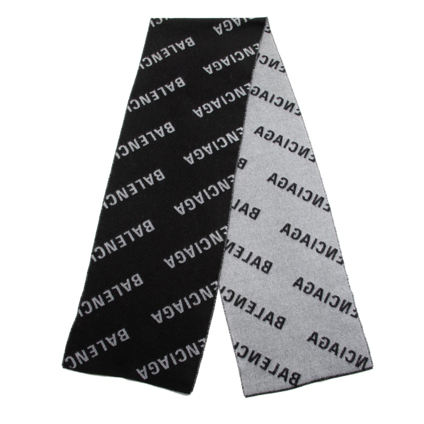 Luxury Balenciaga Wool Allover Logo Scarf (SHF-23945)