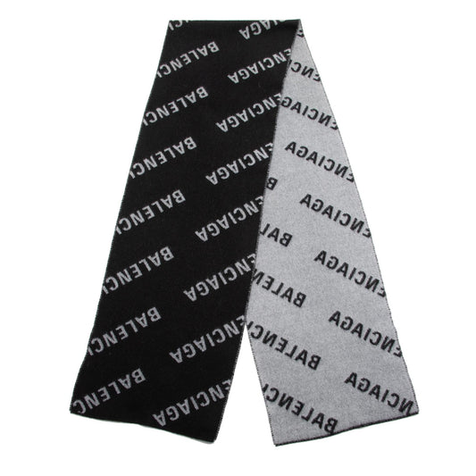 Luxury Balenciaga Wool Allover Logo Scarf (SHF-23945)