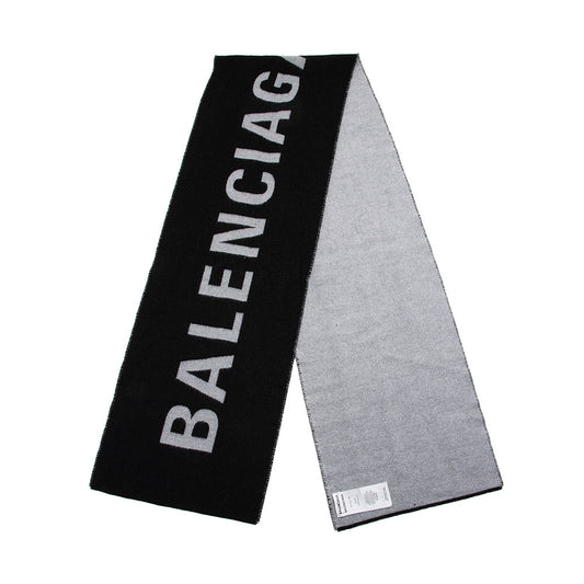 Luxury Balenciaga Wool Logo Macro Scarf (SHF-23033)