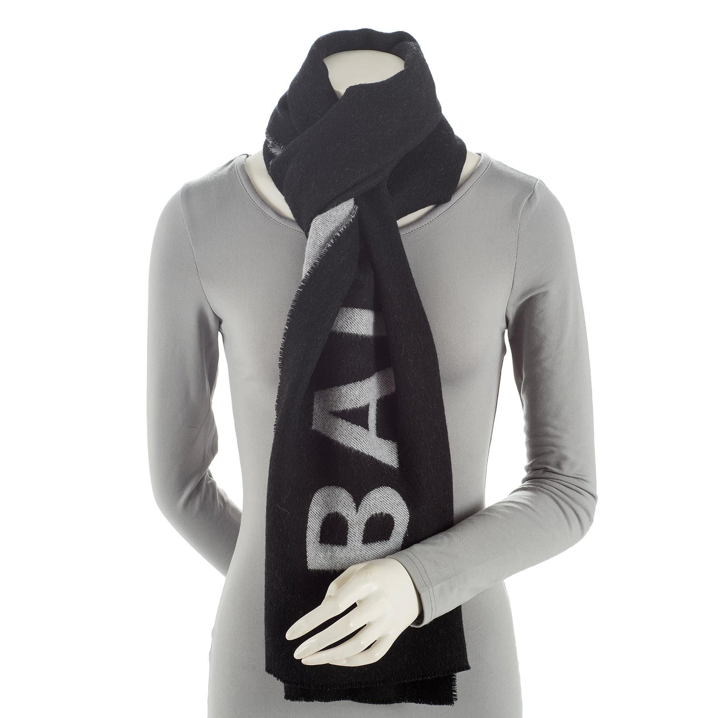 Luxury Balenciaga Wool Logo Macro Scarf (SHF-23033)