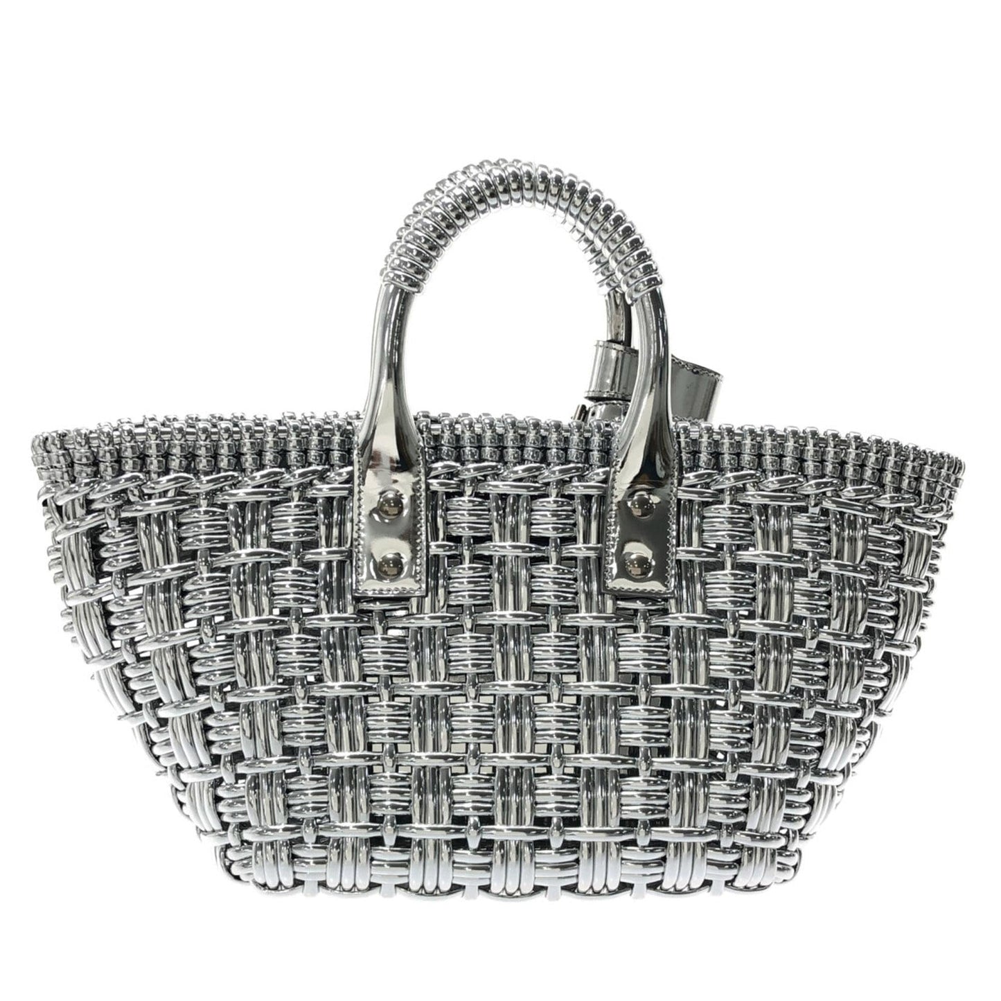 Luxury Balenciaga XS Mettalic Woven Bistrot Panier Tote (SHG-iHAY00)