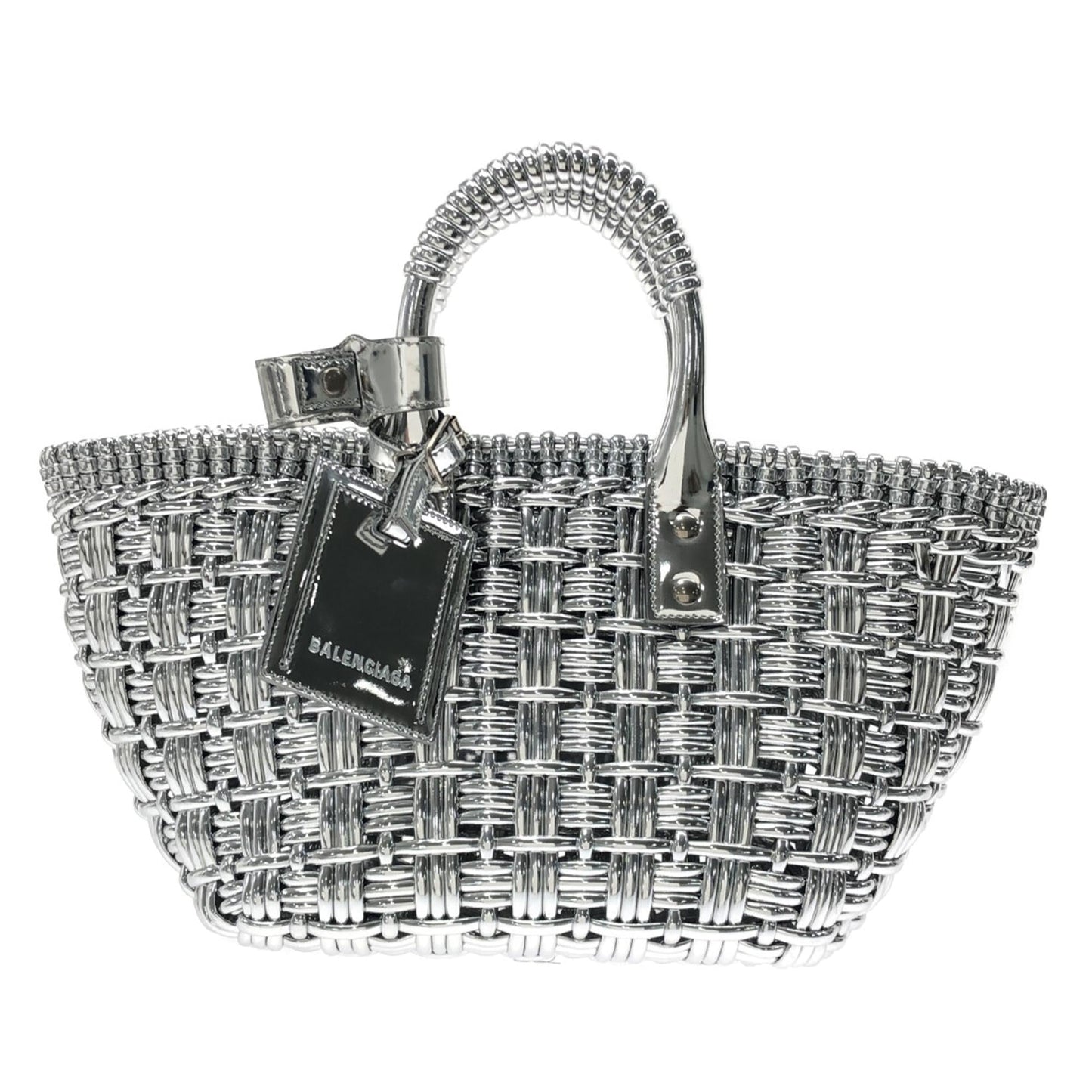 Luxury Balenciaga XS Mettalic Woven Bistrot Panier Tote (SHG-iHAY00)
