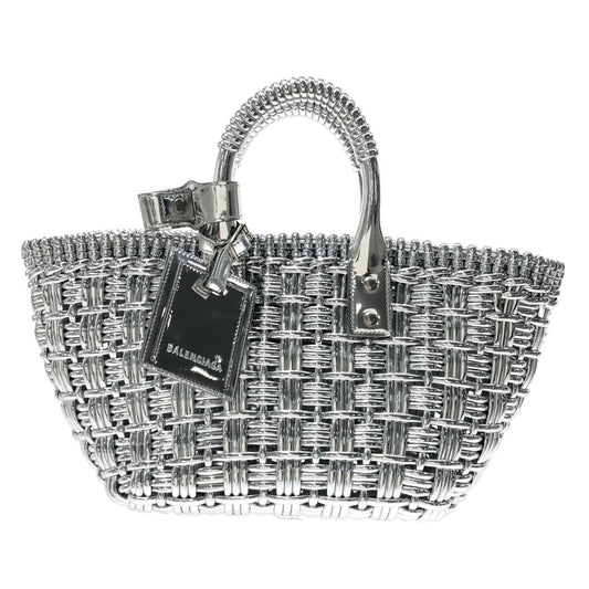 Luxury Balenciaga XS Mettalic Woven Bistrot Panier Tote (SHG-iHAY00)
