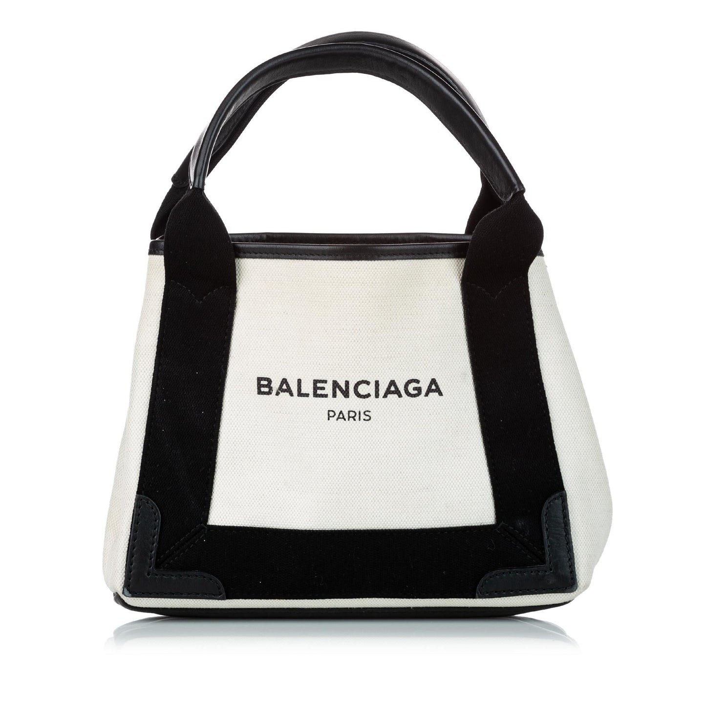 Luxury Balenciaga XS Navy Cabas Canvas Satchel (SHG-30718)