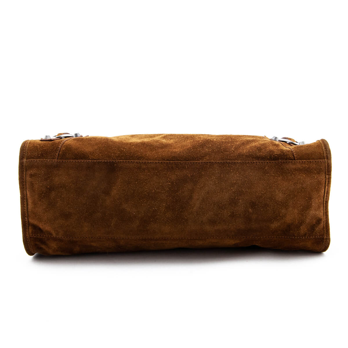 Luxury Balenciaga Dark Brown Cumin Suede Motocross Classic City Bag