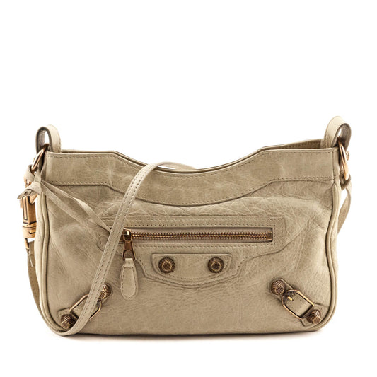 Luxury Balenciaga Dune Agneau Giant 12 Rose Gold Hip Crossbody Bag