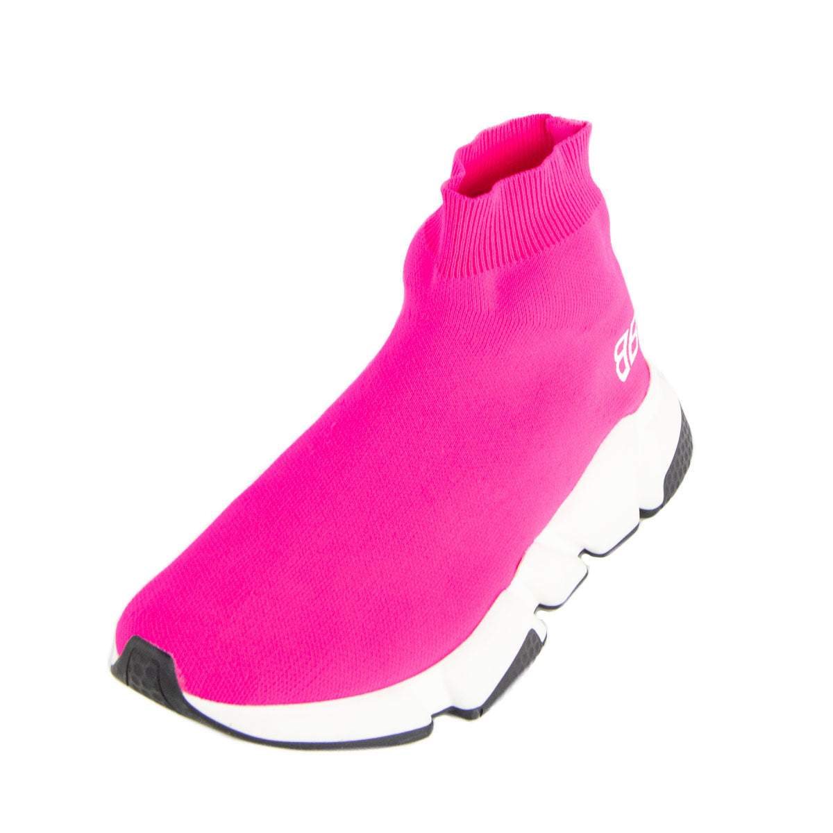 Luxury Balenciaga Neon Pink BB Sock Sneakers Size US 8 | EU 38