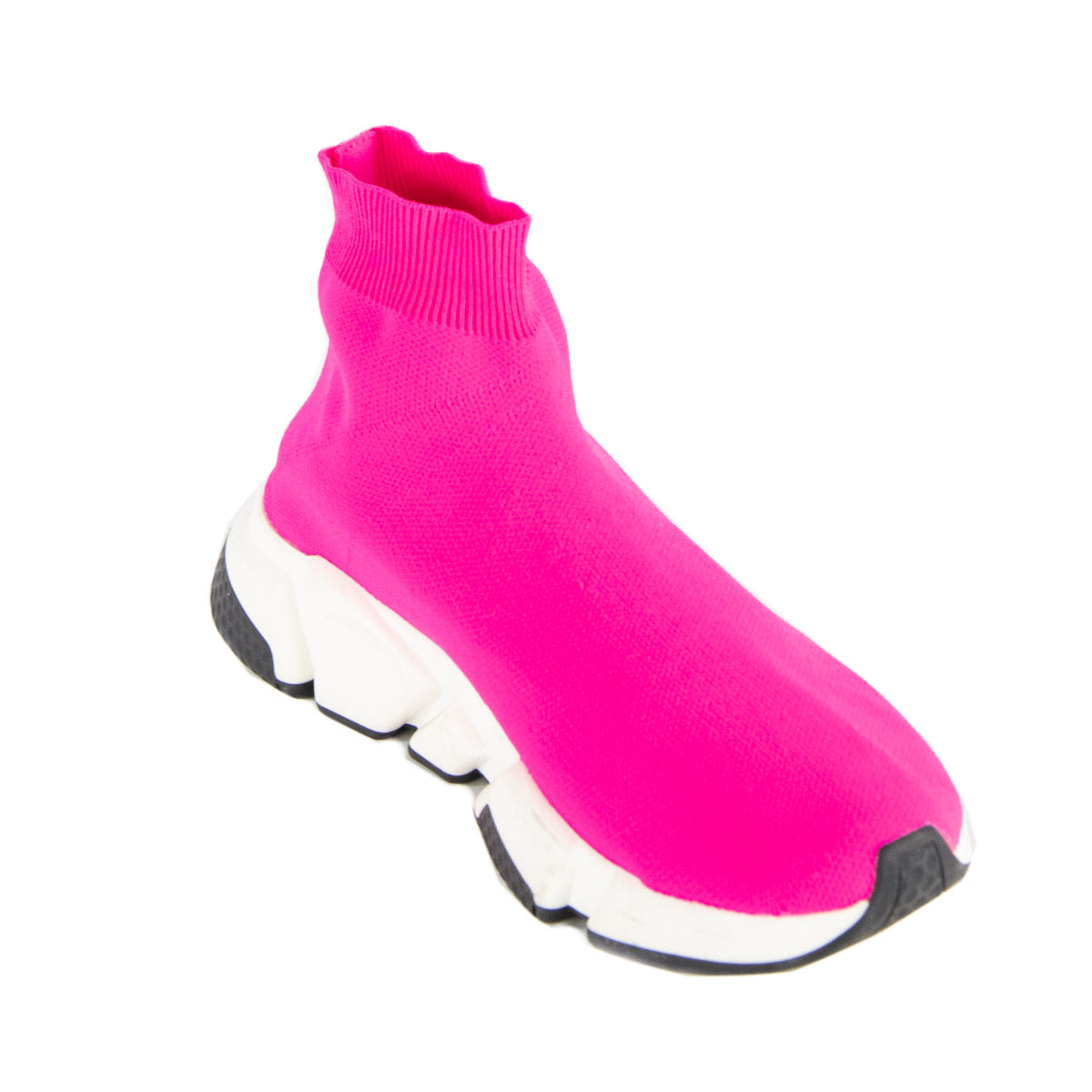 Luxury Balenciaga Neon Pink BB Sock Sneakers Size US 8 | EU 38