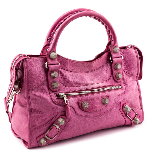 Luxury Balenciaga Sorbet Agneau Silver Giant 21 City Bag