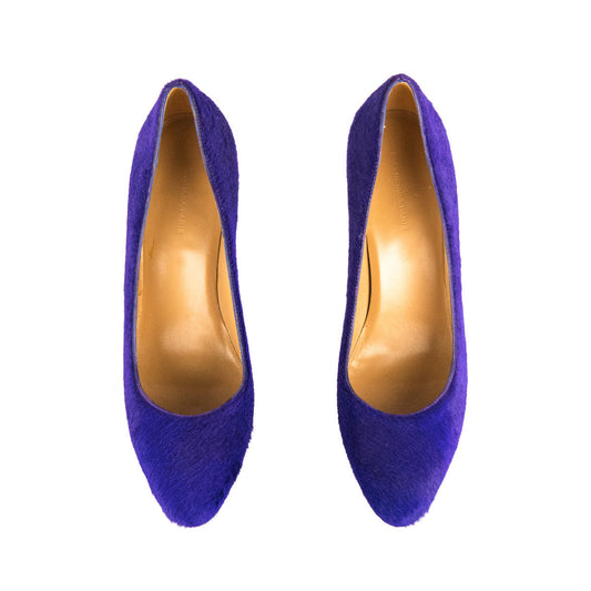 Luxury Balenciaga Violet Pony Hair Pumps Size US 10 | EU 40