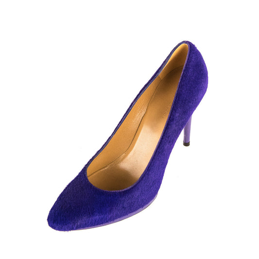Luxury Balenciaga Violet Pony Hair Pumps Size US 10 | EU 40