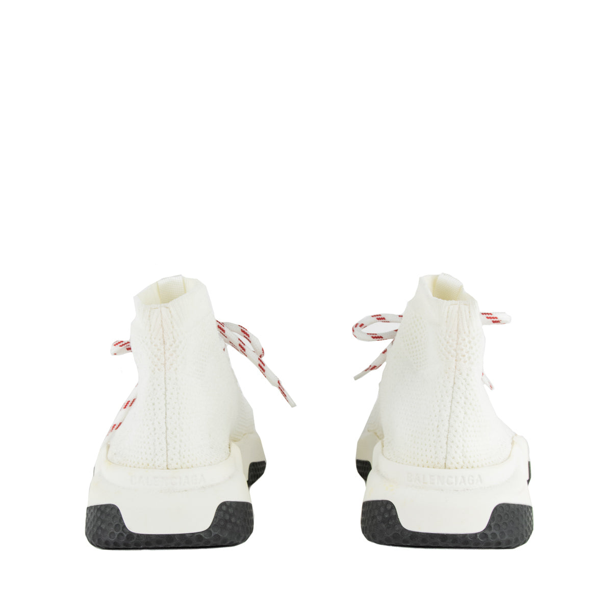 Luxury Balenciaga White Lace Up Speed Trainer Sock Sneakers Size US 9 | EU 39