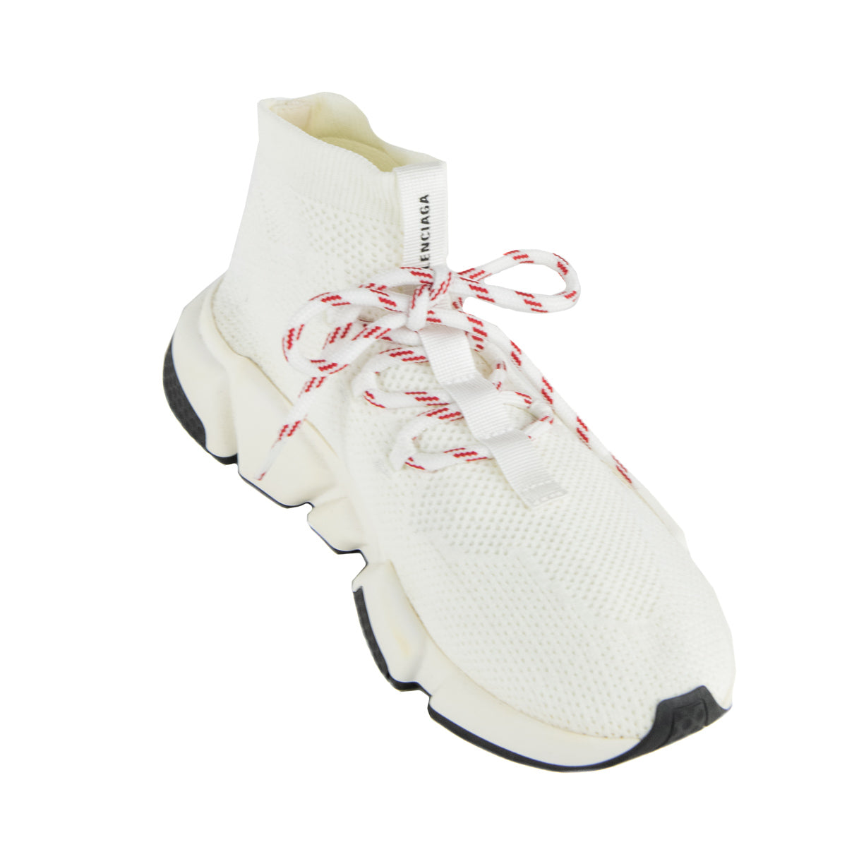 Luxury Balenciaga White Lace Up Speed Trainer Sock Sneakers Size US 9 | EU 39