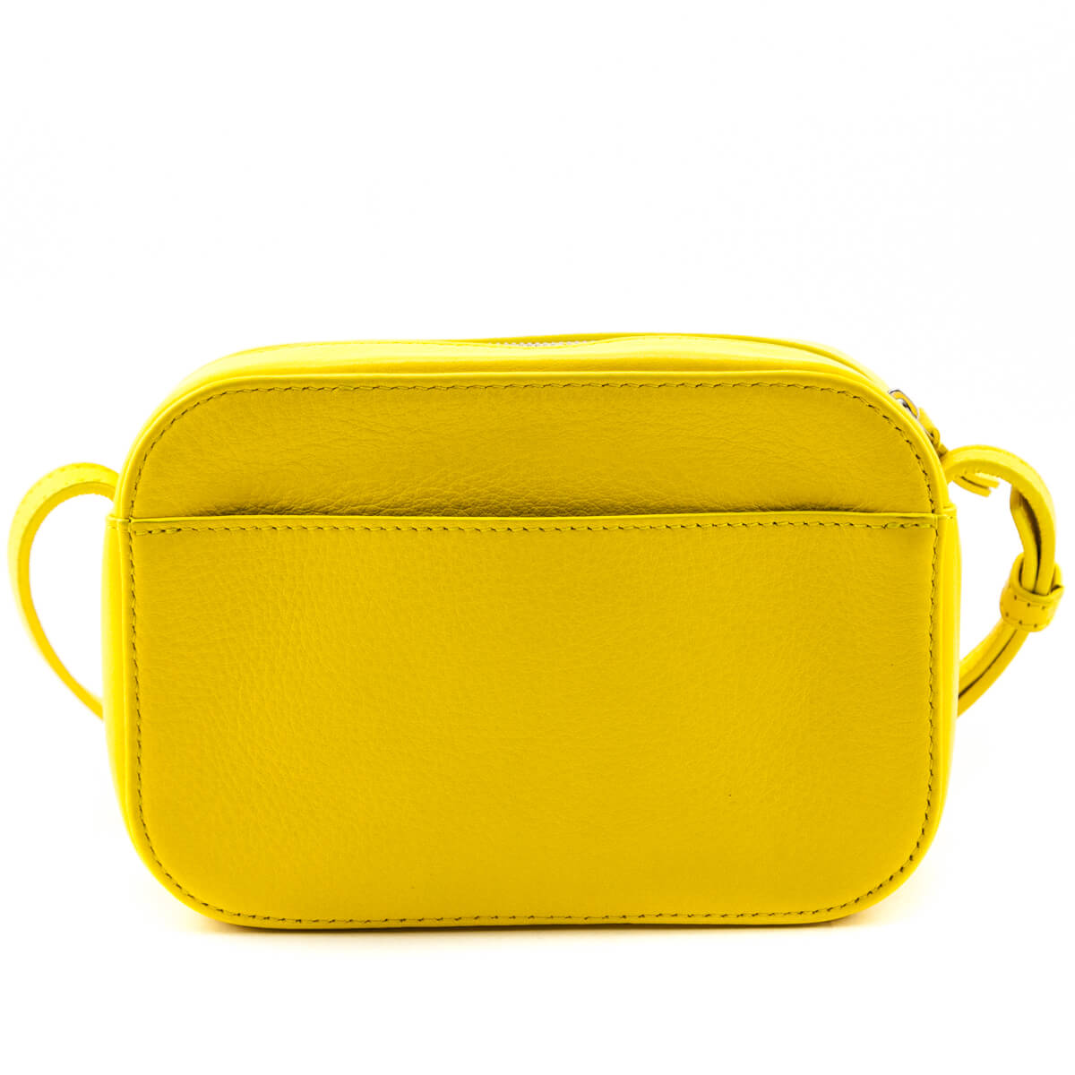 Luxury Balenciaga Yellow Calfskin Logo XS Everyday Camera Bag