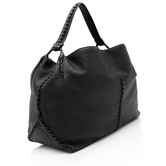 Luxury Bottega Veneta Cervo Leather Intrecciato Large Hobo (SHF-8mhiS8)