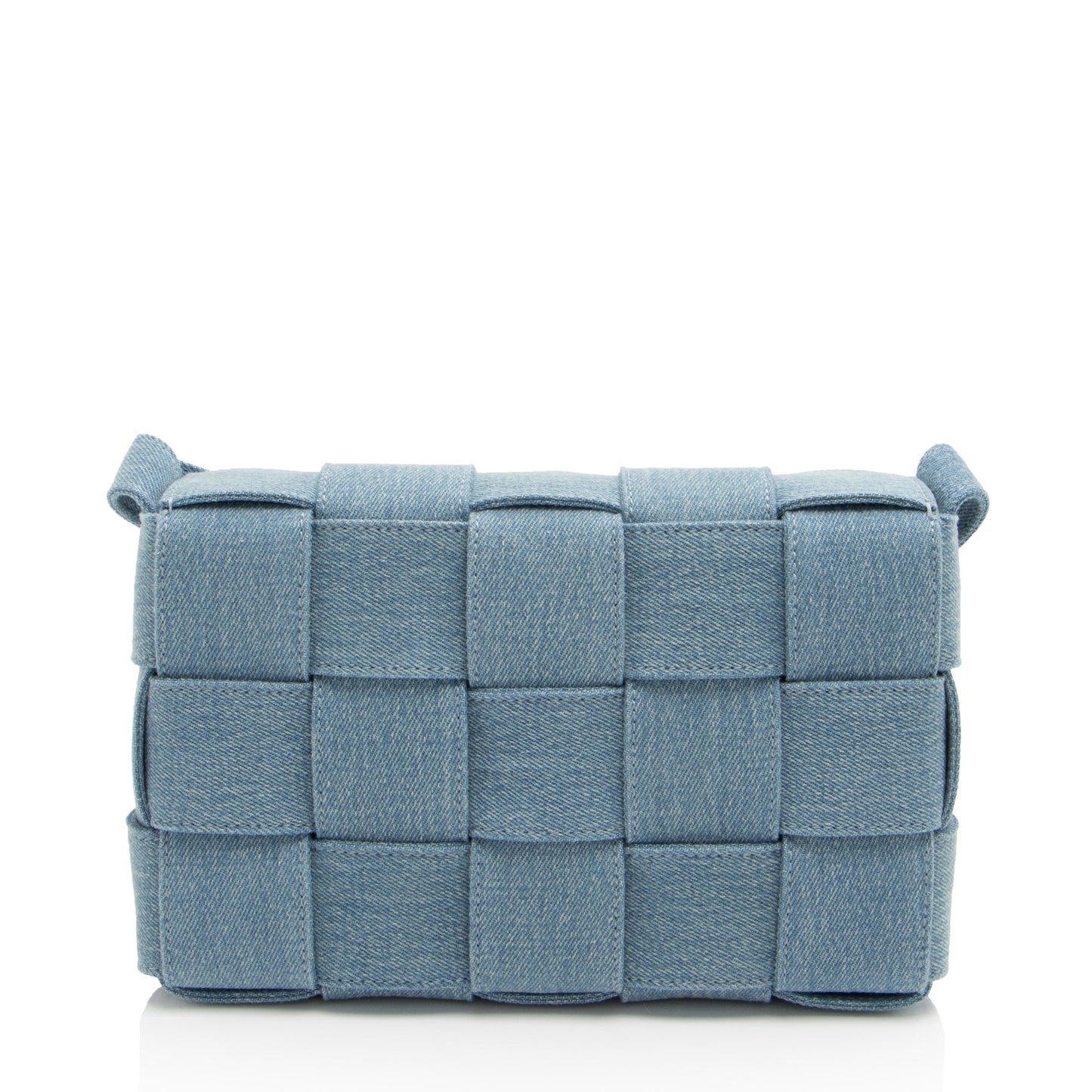 Luxury Bottega Veneta Denim Intrecciato Cassette Crossbody (SHF-bjvGME)