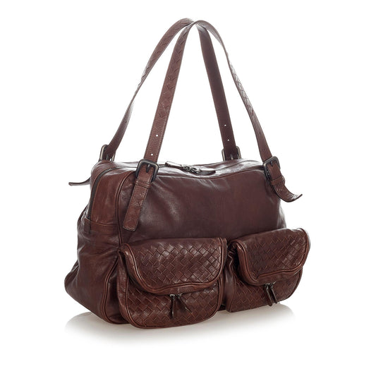 Luxury Bottega Veneta Intrecciato Leather Shoulder Bag (SHG-36582)