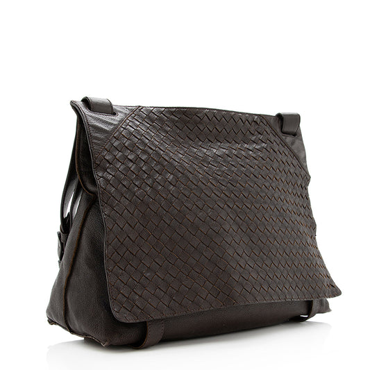 Luxury Bottega Veneta Intrecciato Nappa Messenger Bag (SHF-19389)