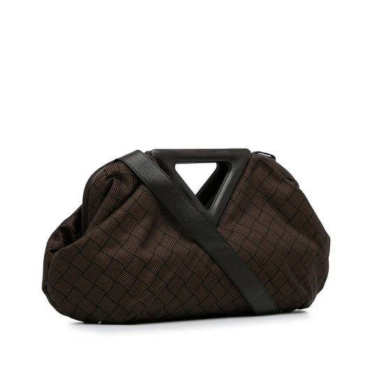 Luxury Bottega Veneta Nylon Intrecciato Effect Point Satchel (SHG-8uMVmf)