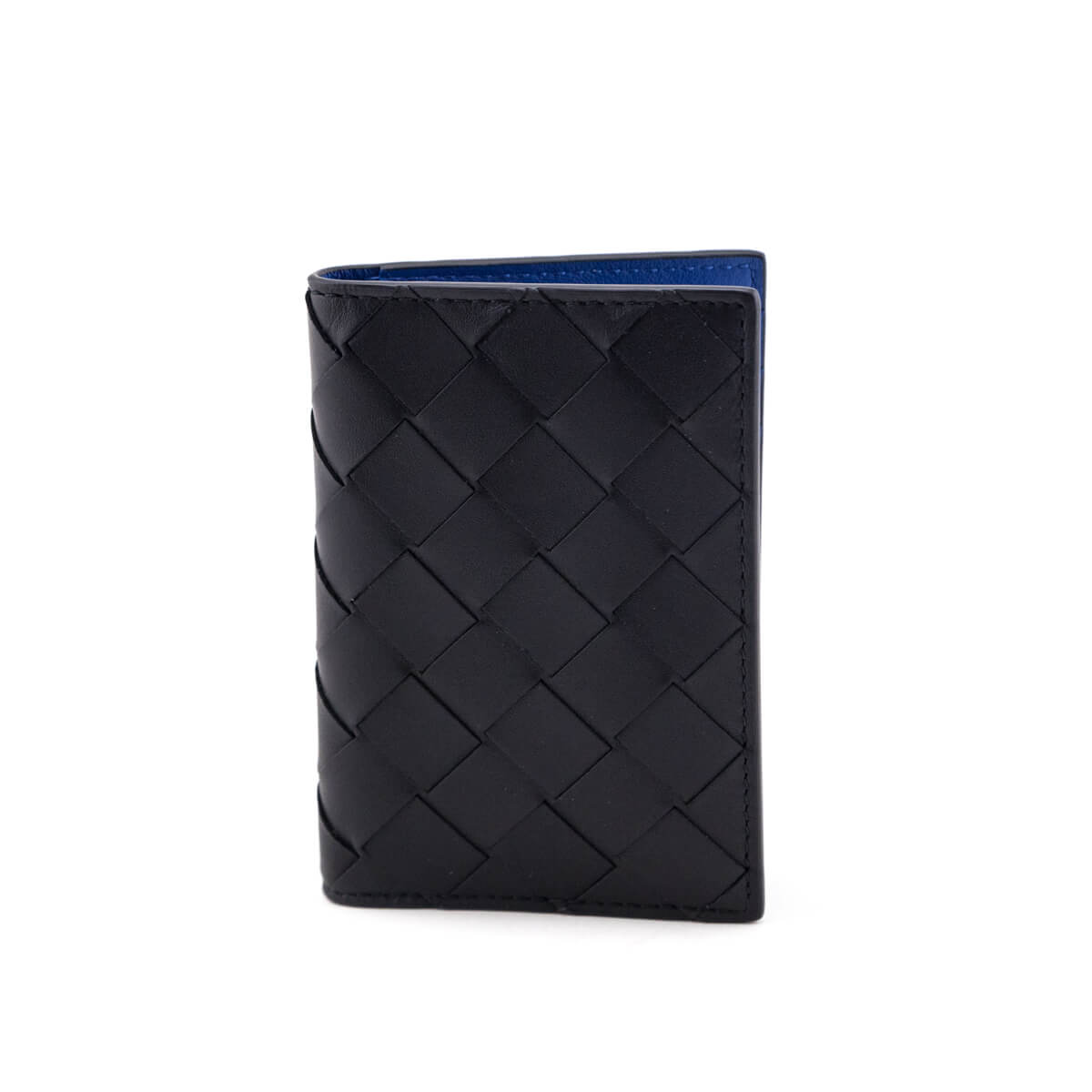 Luxury Bottega Veneta Ardoise & Deep Pacific Nappa Intrecciato Flap Card Case