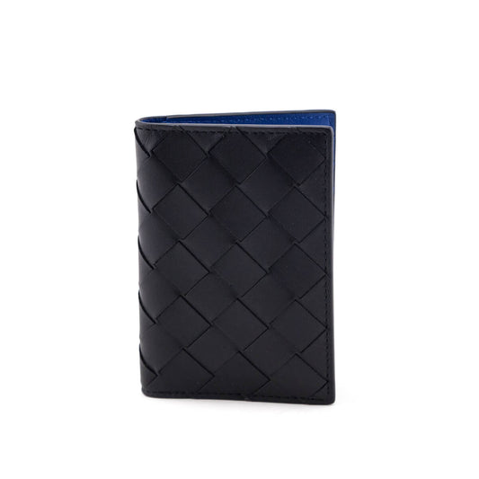 Luxury Bottega Veneta Ardoise & Deep Pacific Nappa Intrecciato Flap Card Case