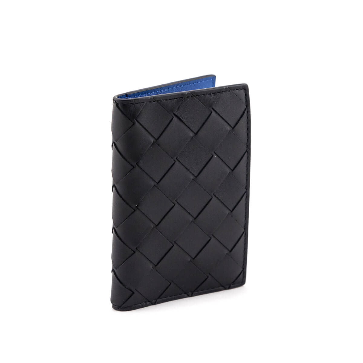 Luxury Bottega Veneta Ardoise & Deep Pacific Nappa Intrecciato Flap Card Case