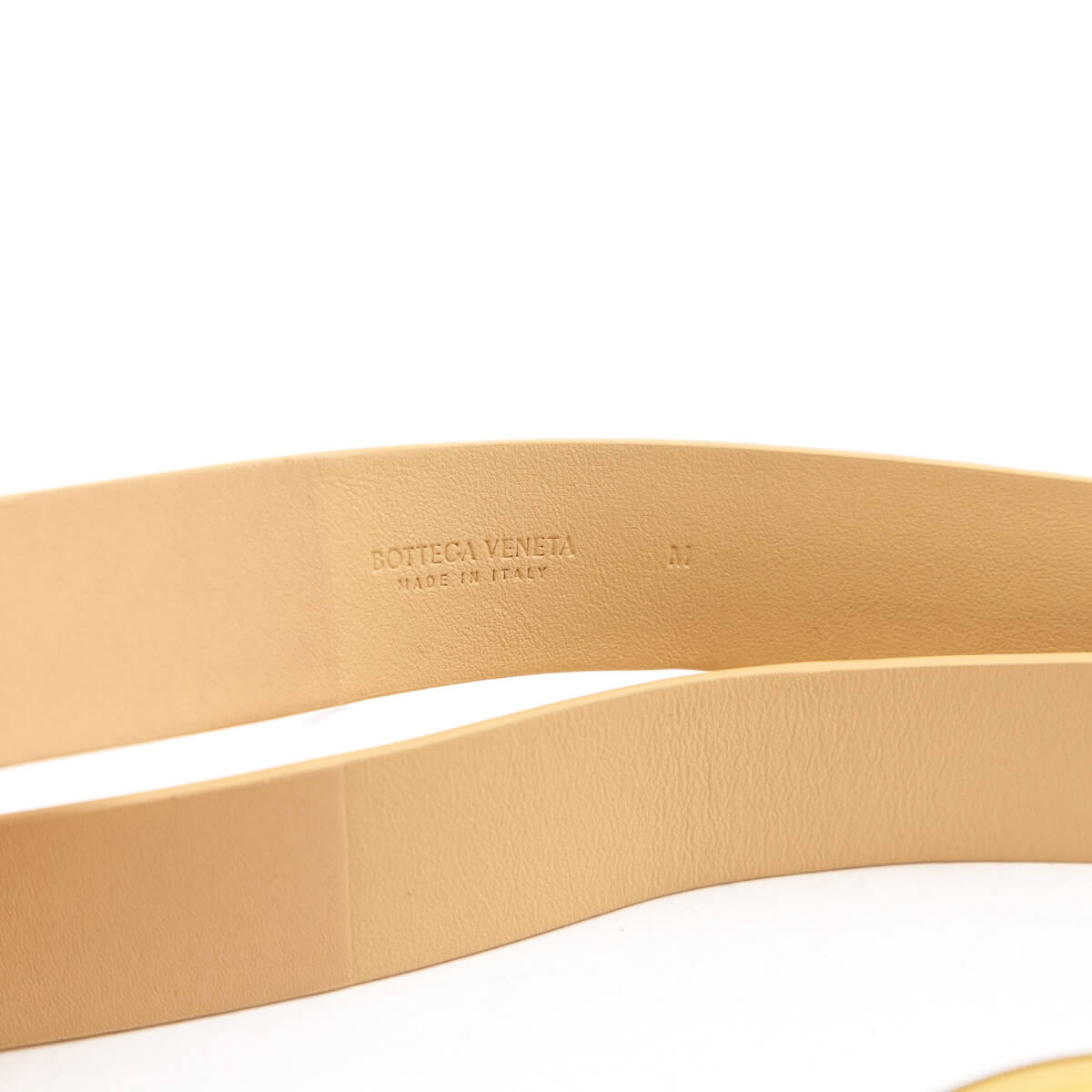 Luxury Bottega Veneta Beige Leather Double Skinny Horseshoe Belt Size M